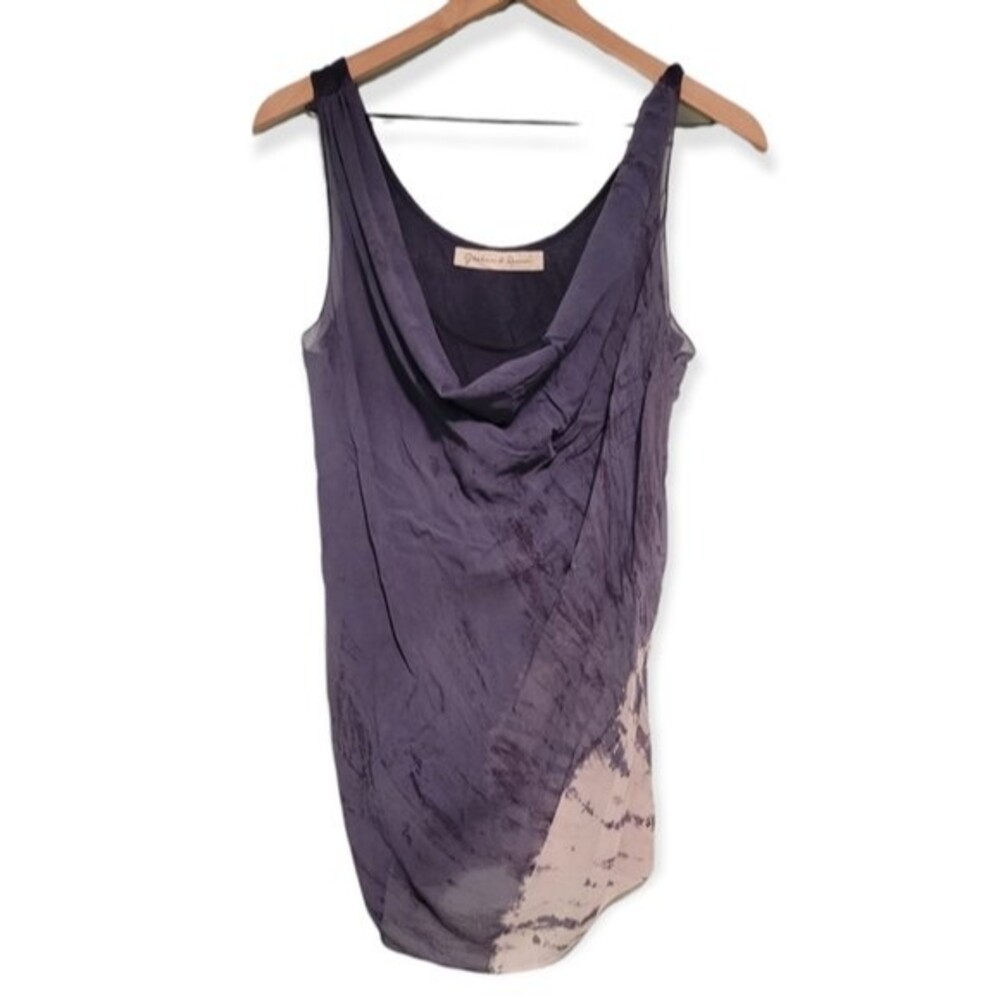 Graham & Spencer Blue Tie-Dye Silk Sleeveless Blouse Size Small